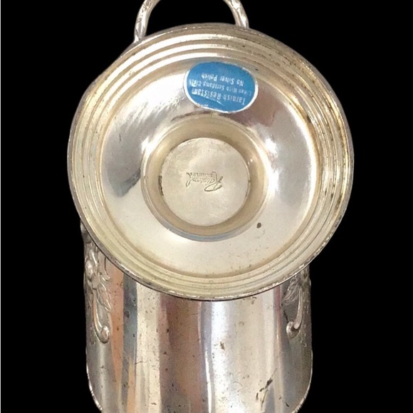 Vintage RAIMOND Pedestal Sugar Scuttle with Scoop, Russian, Silver-plate, Bronze - Picture 8 of 10